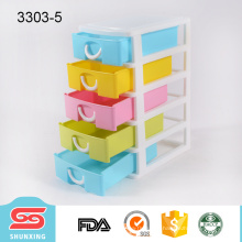 Shunxing multi couleurs 5 niveaux tiroir en plastique pour boîte de rangement de table